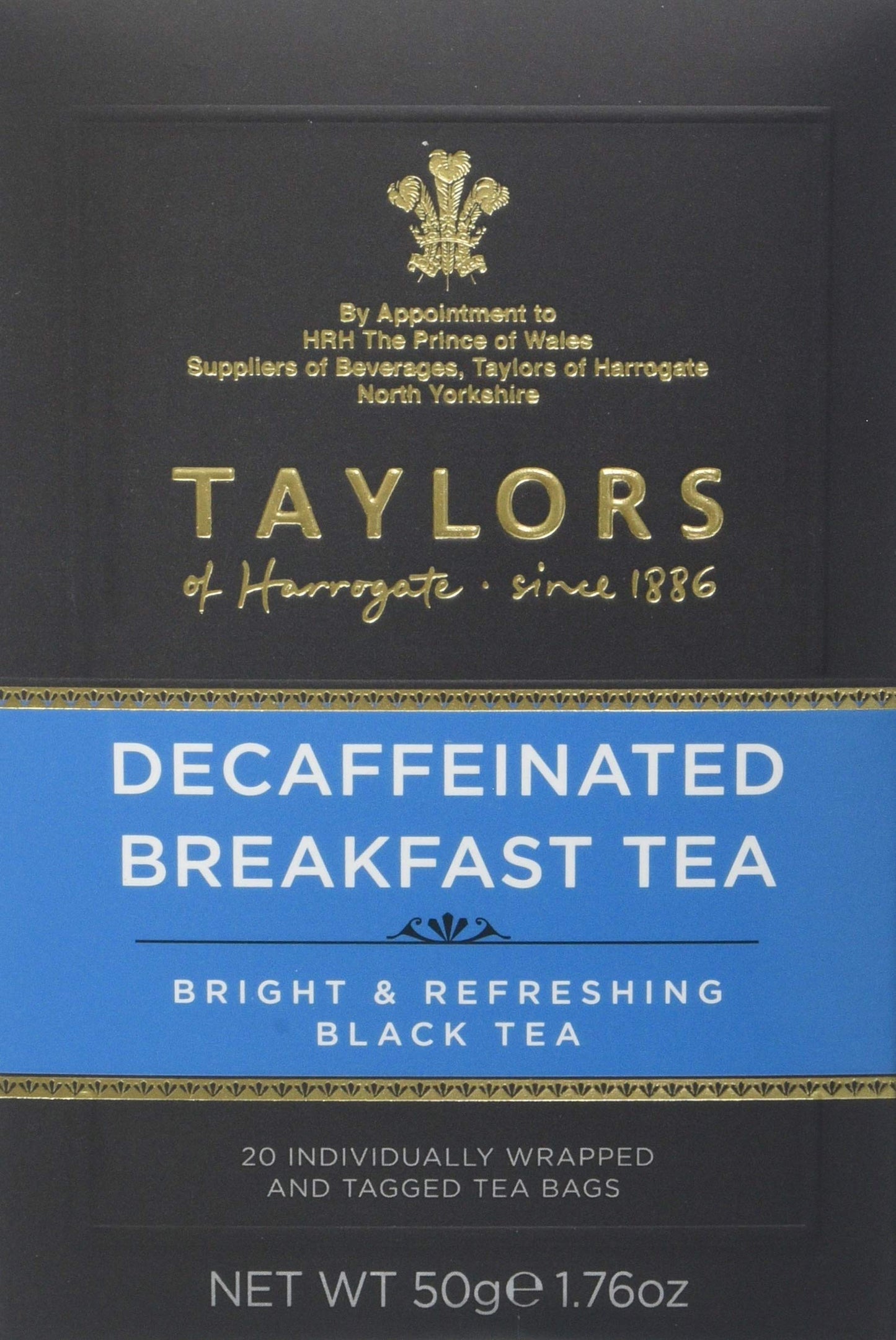 Taylors of Harrogate Decaffeinated Breakfast Tea Bags 20 Teabags