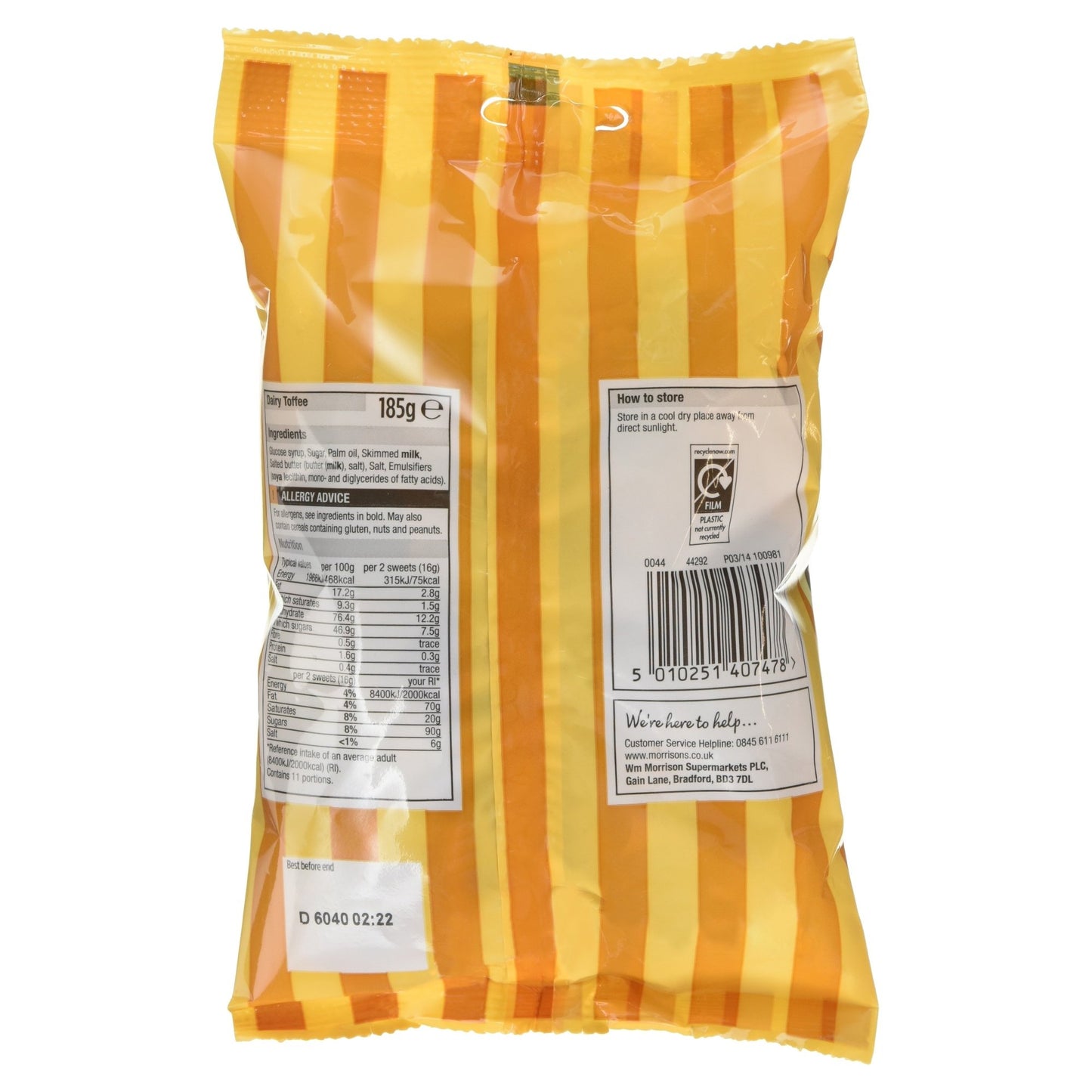 Morrisons Dairy Toffee, 185g