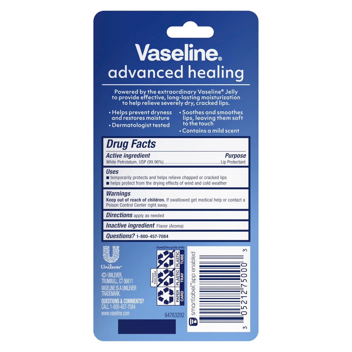 Vaseline Lip Therapy Advance Formula Vaseline 0.35 oz Lip Therapy For Unisex
