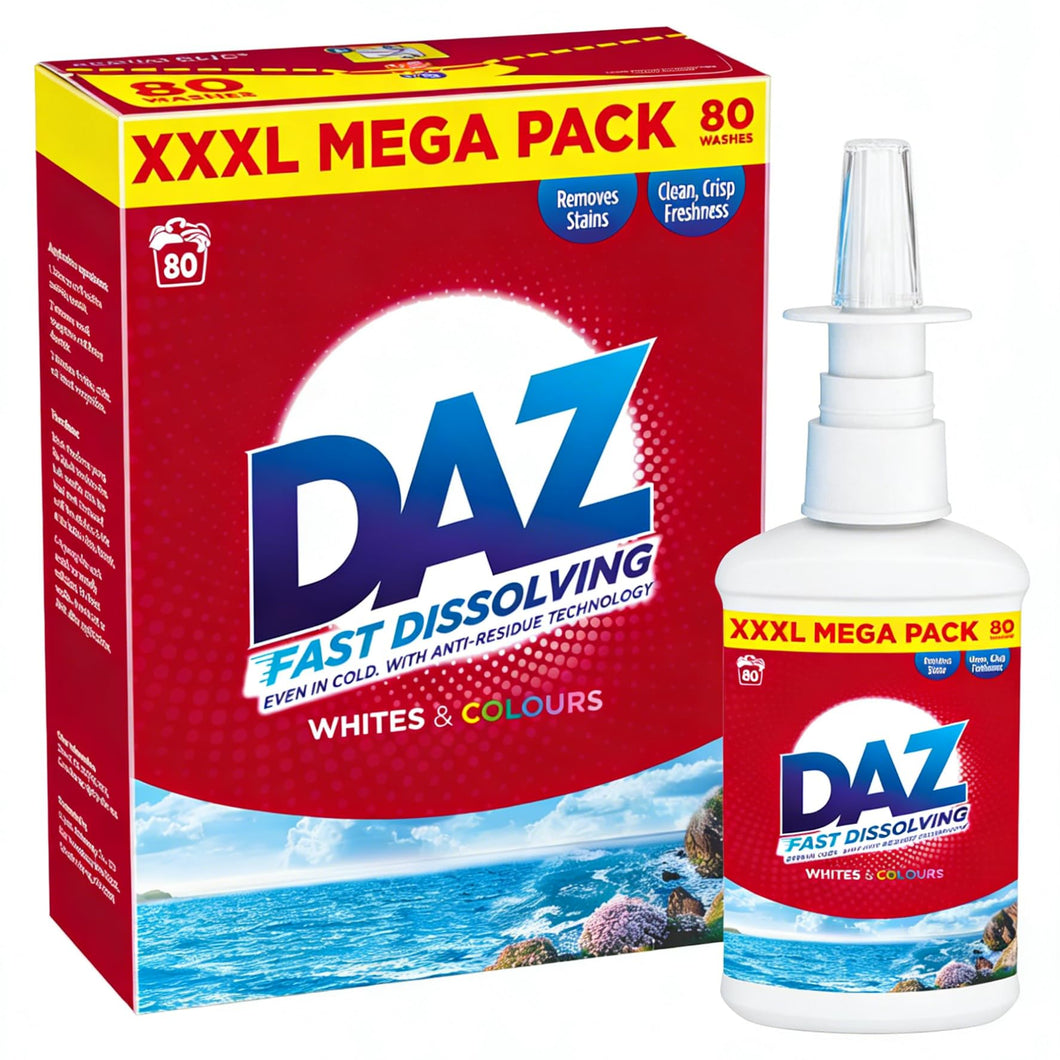 Daz Washing Powder for Whites & Colours 80 Washes 4kg