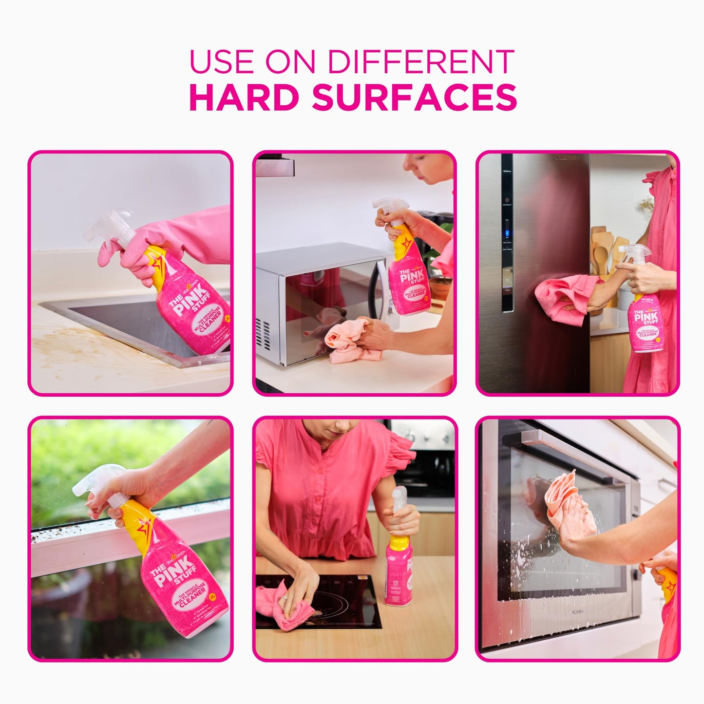 The Pink Stuff Miracle Multi-Purpose Cleaner – Removes Grease, Grime, and Stains on Kitchens, Bathrooms, Floors, and More - 850ml