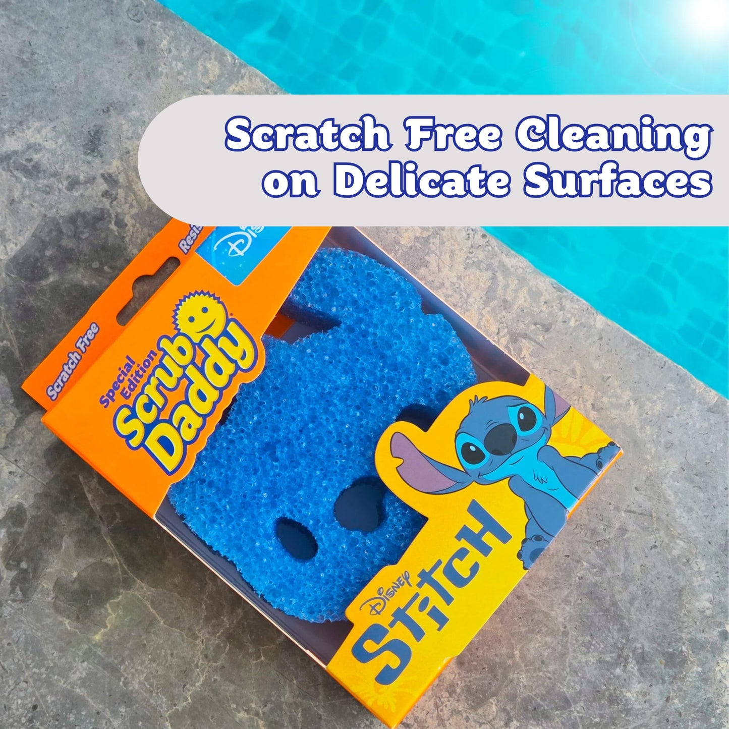 Scrub Daddy Disney Stitch Dish Sponge Twin Pack, Smiley Face Sponges for Cleaning & Washing Up - Kitchen Non Scratch Scourers with FlexTexture Firm & Soft Scrubbing, Dishwashing Scrubber