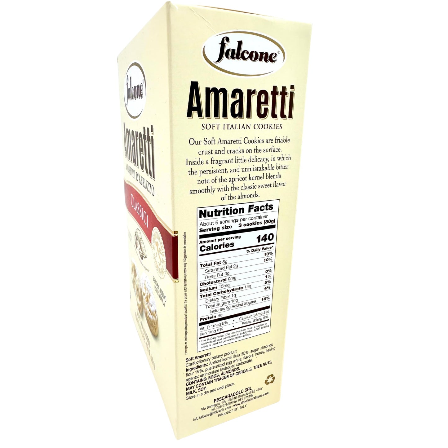 Falcone Classic Soft Amaretti Cookies from Italy 170g Amaretto Cookies - Almond Macaroons - Italian Wedding Cookies - Almond Biscotti - Soft Baked Cookies - Macarons Cookies for Eating -