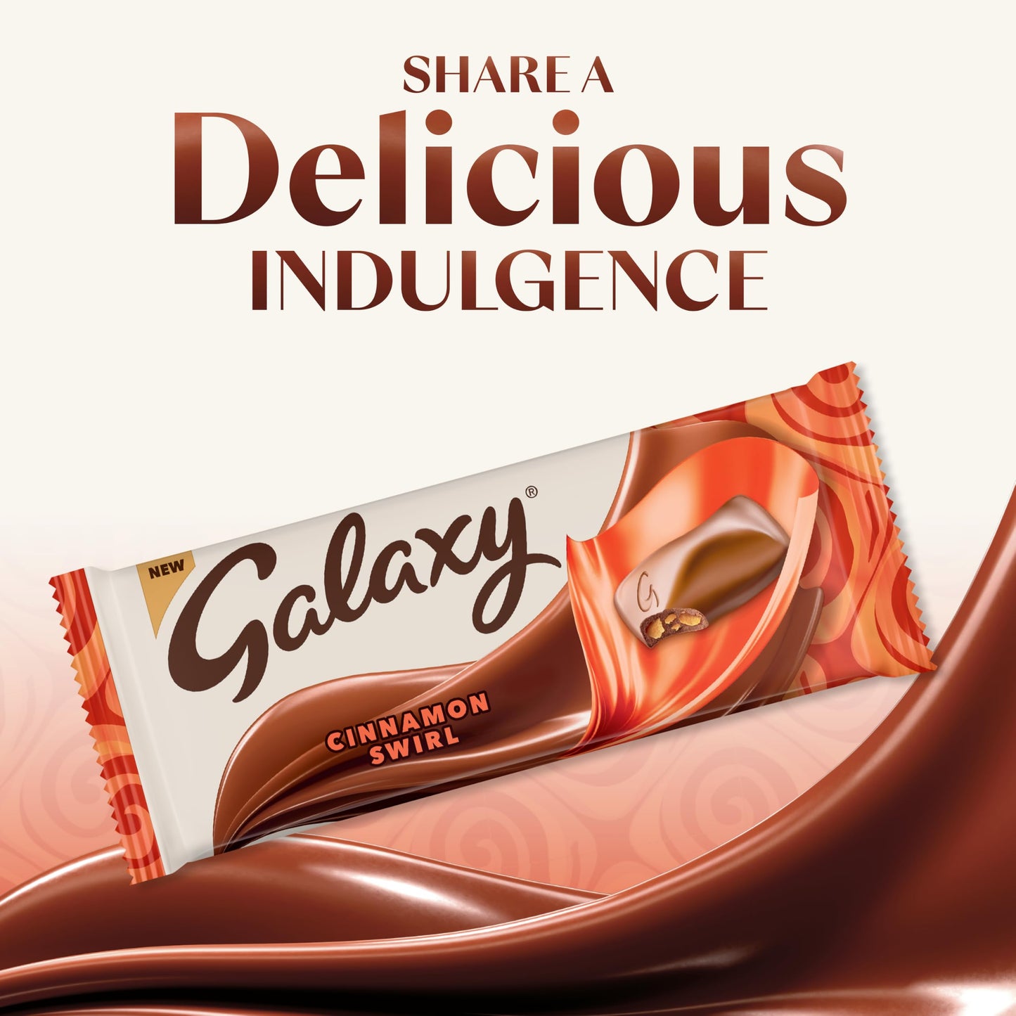 Galaxy Cinnamon Swirl Smooth Milk Chocolate Sharing Bar 160g