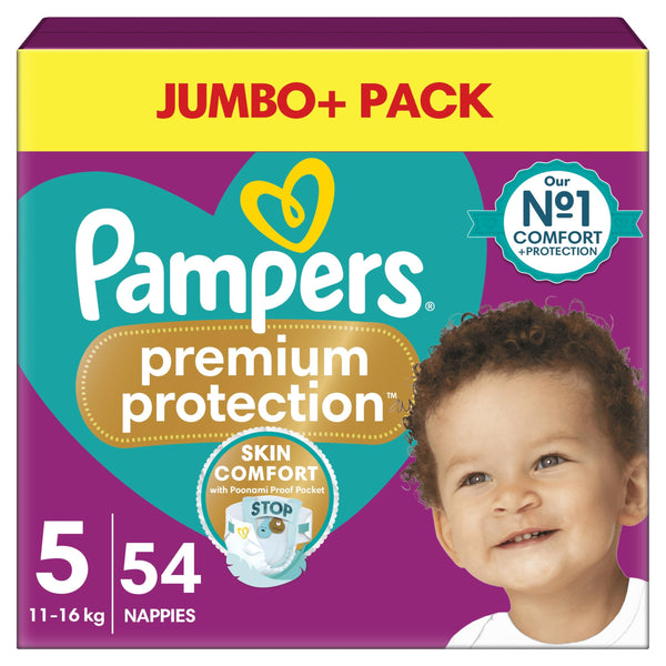 Pampers Premium Protection Nappies - Size 5, 54 Pack