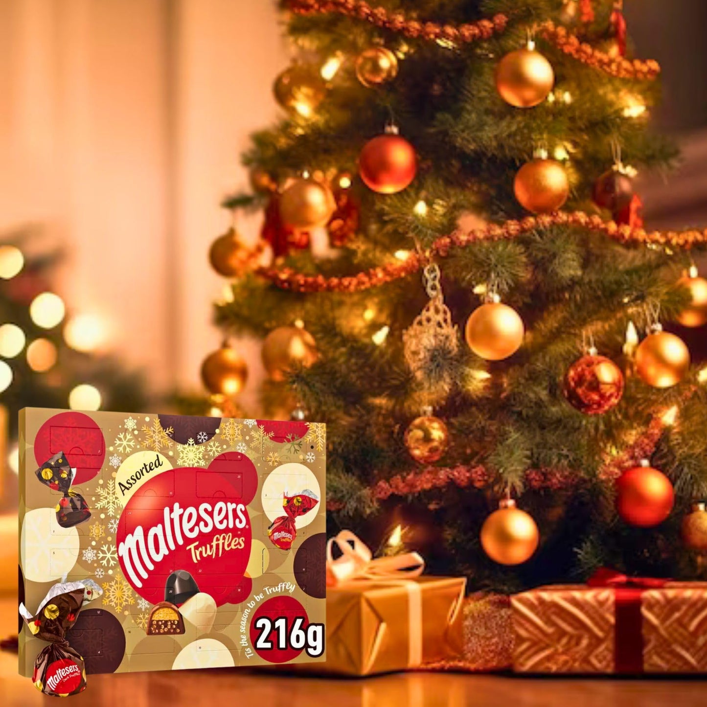Maltesers Milk & White Truffles Mixed Chocolate Advent Calendar, 218g
