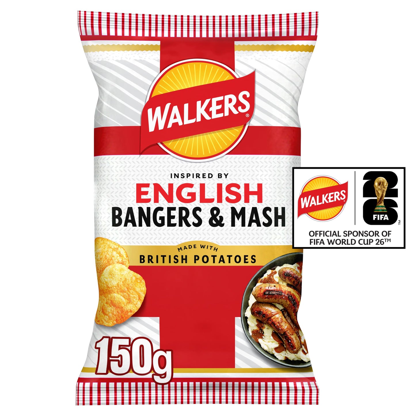 Walkers English Bangers and Mash Sharing Crisps 150g