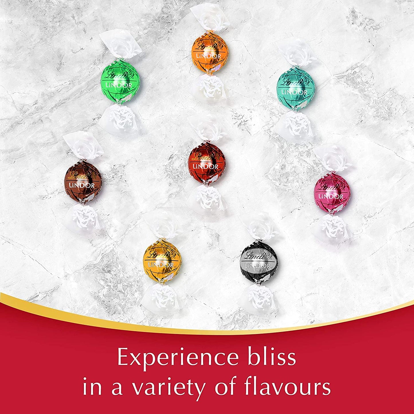 Lindt Lindor Assorted Chocolate Truffles Tin 450g - Perfect for Sharing - Chocolate Balls with a Smooth Melting Filling, Red
