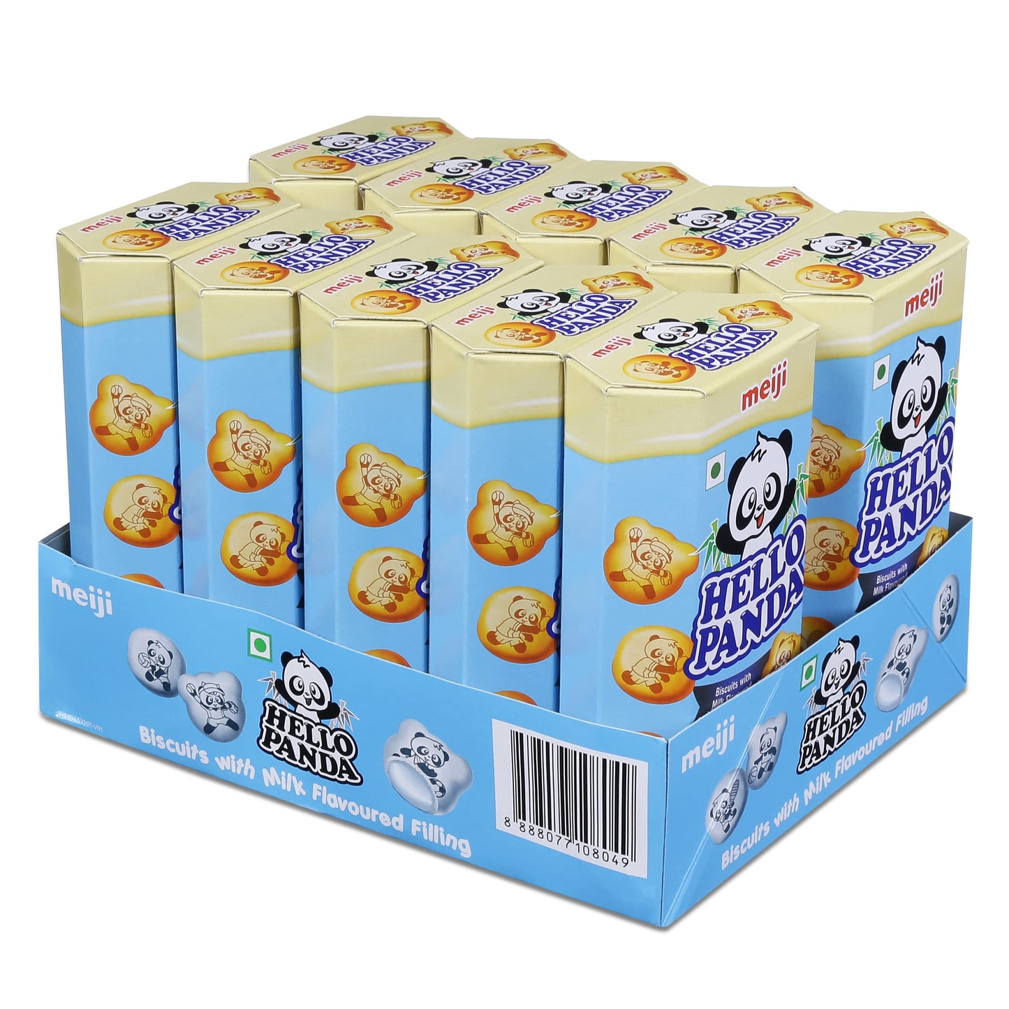 Meiji Hello Panda Biscuits with Creamy Milk Filling 10 x 50g