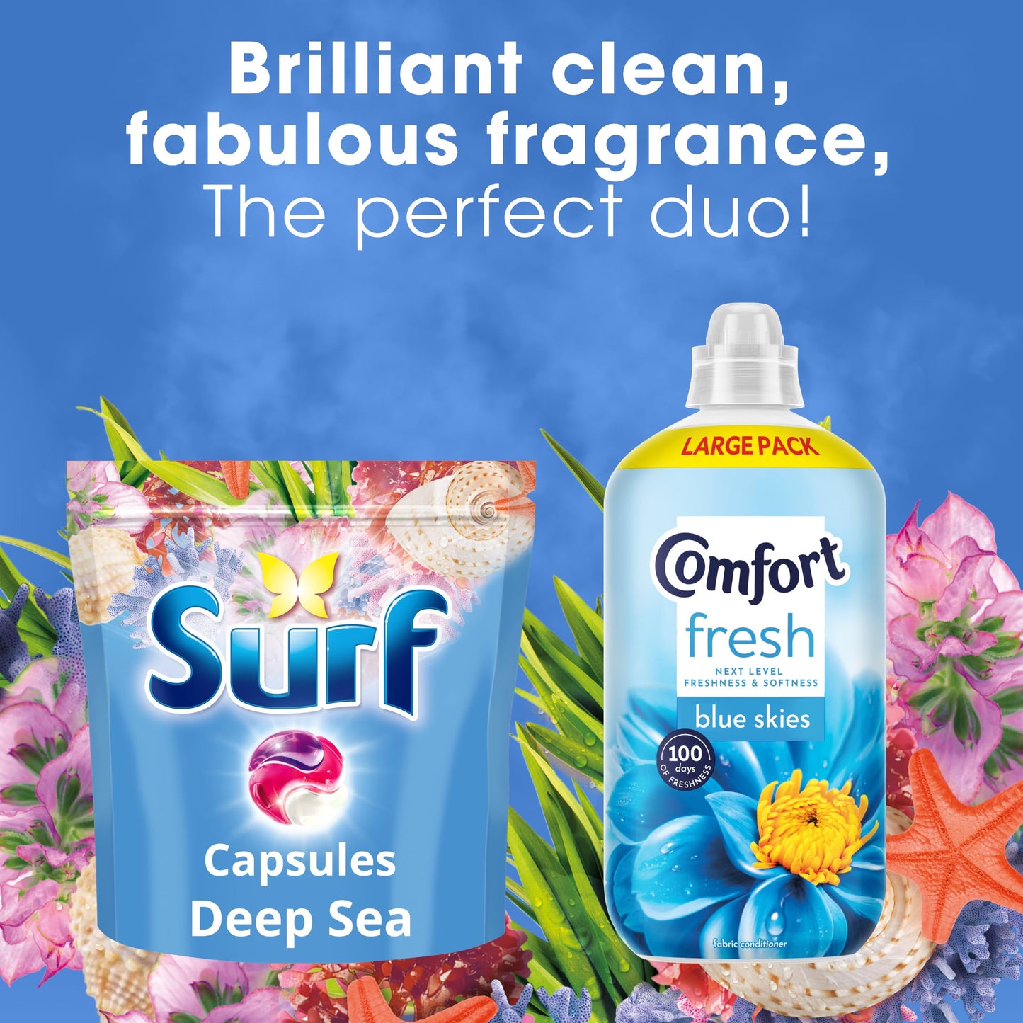 Surf 3 in 1 Deep Sea Laundry Washing Detergent Capsules joy-infused fragrance with natural essential oils lasting up to 12 hours in wear for brilliantly clean results 39 washes