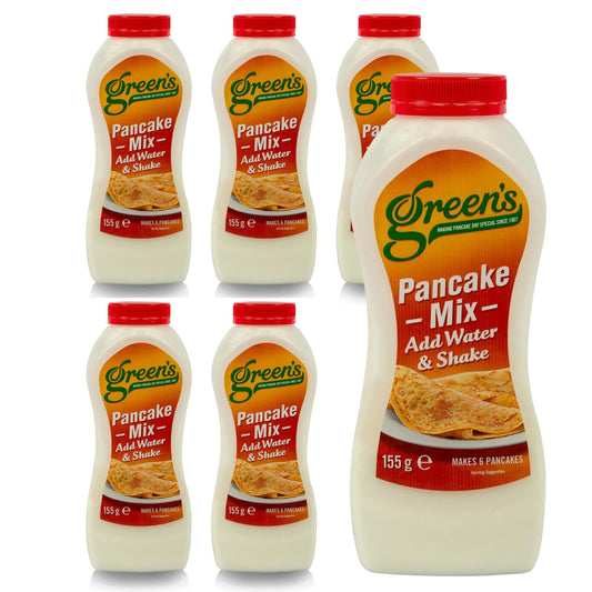 Green's Pancake Shaker Mix 6x 155g Bottles Just Add Water Shake Batter