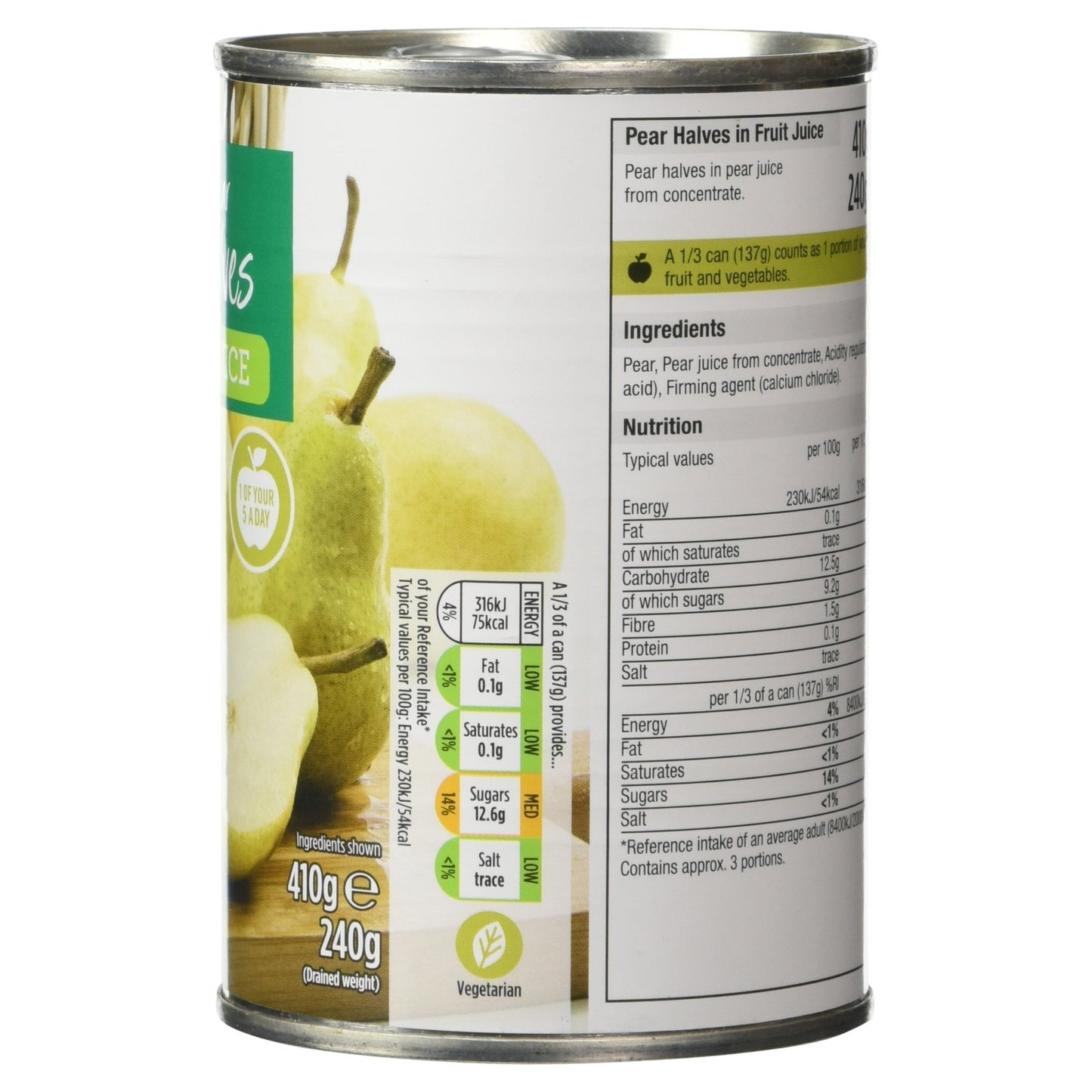 Morrisons Pear Halves In Juice 410G,, 1 x 1 g
