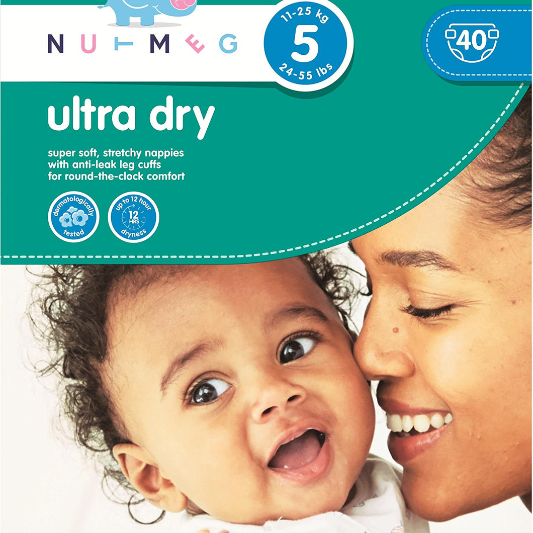 Morrisons Nutmeg Ultra Dry Nappies, Size 5