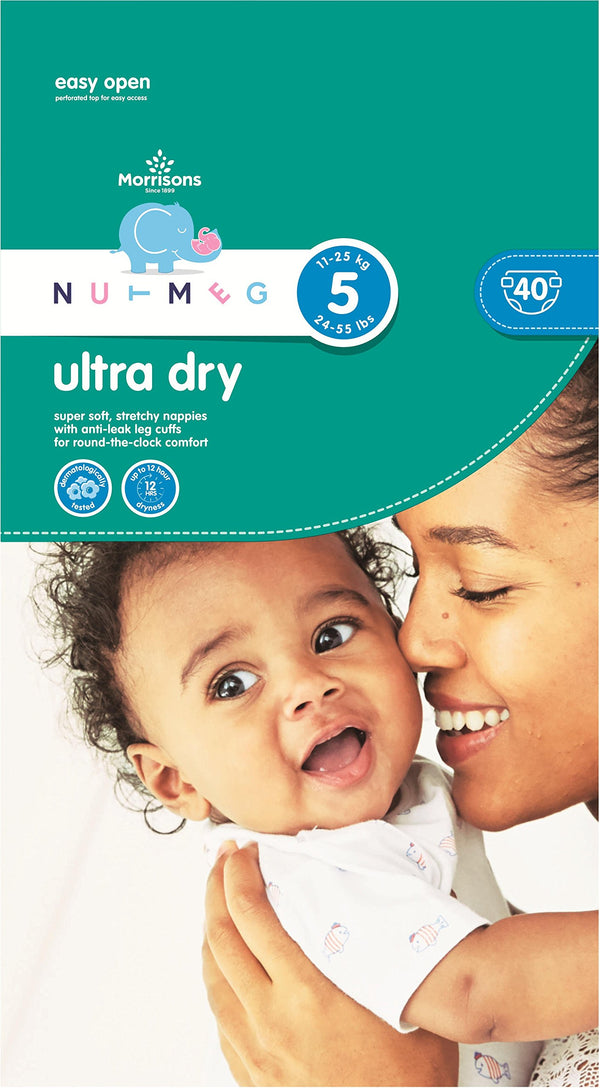 Morrisons Nutmeg Ultra Dry Nappies, Size 5
