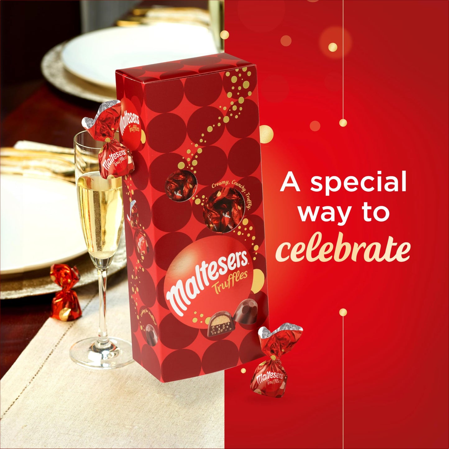 Maltesers Chocolate Truffles Gift Box, Milk Chocolate gift, Honeycomb & Truffle filling, 455g, Ideal Chocolate Selection Box for Gifts, Snacks and Sharing