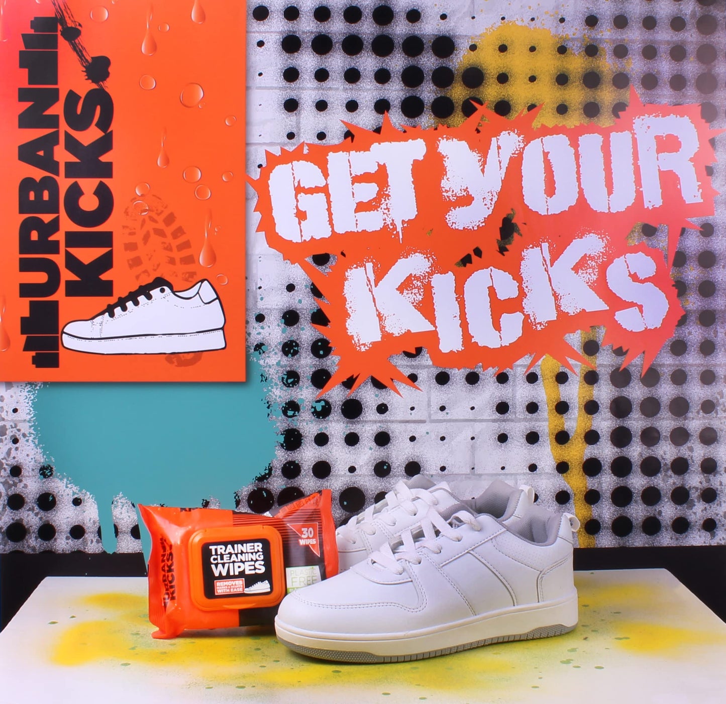 Urban Kicks Plastic Free Wipe For Trainers, Clean & Protect Wipes 30Pk