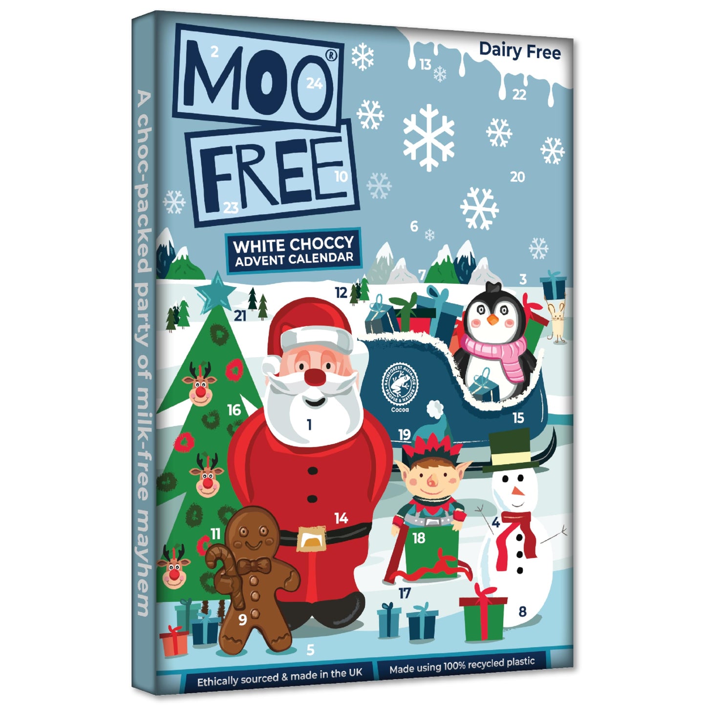 Moo Free Alternative to White Chocolate Advent Calendar - Dairy Free, Gluten Free, Soya Free - 70g