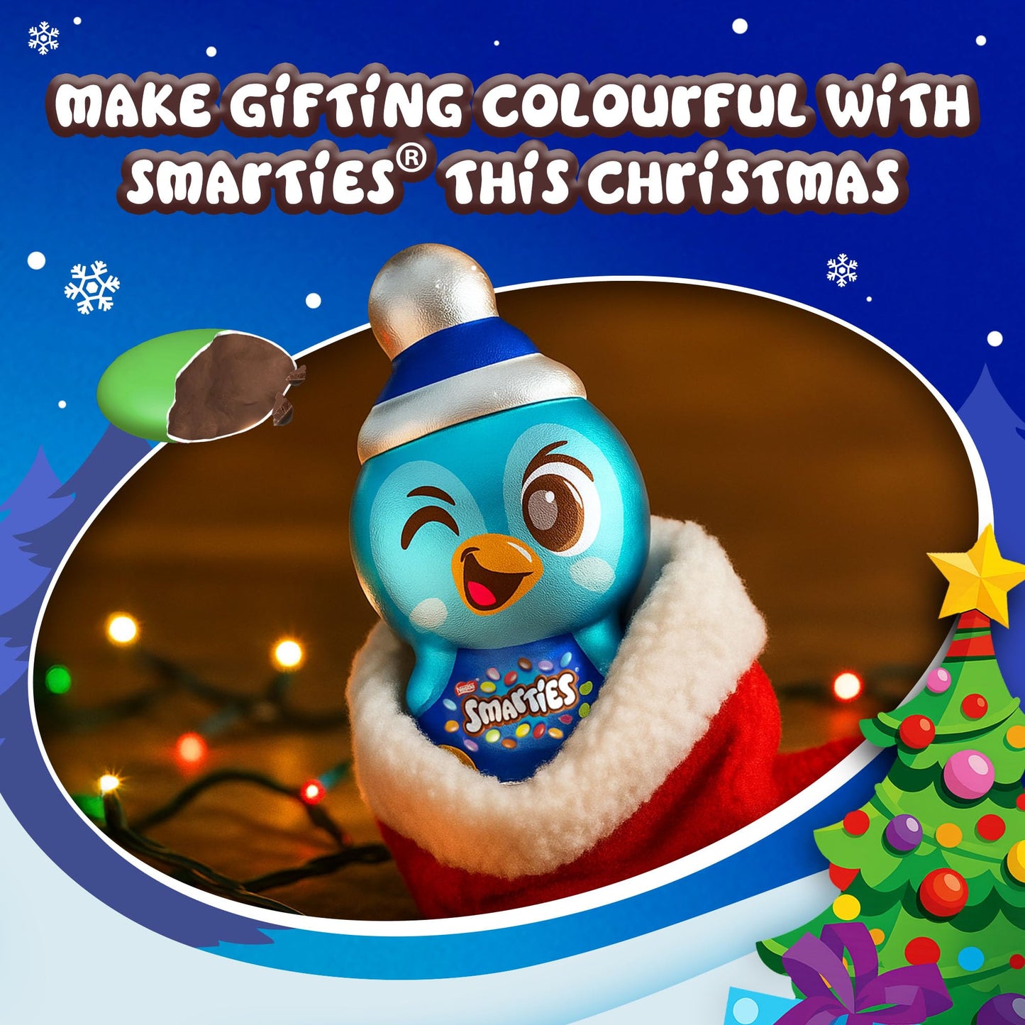 Smarties Milk Chocolate Christmas Penguin 94g | Christmas | Pack of 1