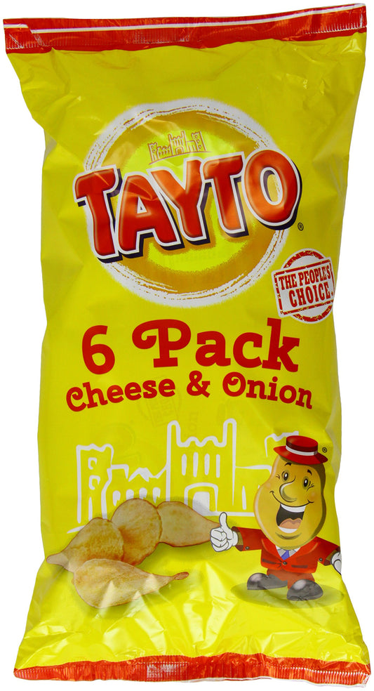 Tayto Cheese & Onion Flavour Potato Crisps 6 x 25g