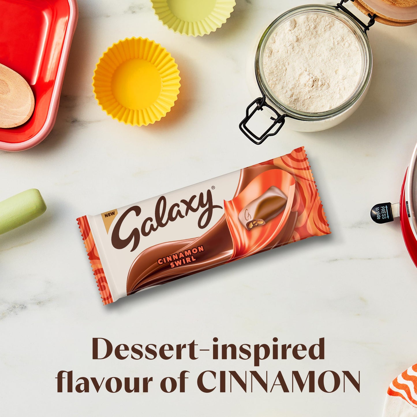 Galaxy Cinnamon Swirl Smooth Milk Chocolate Sharing Bar 160g