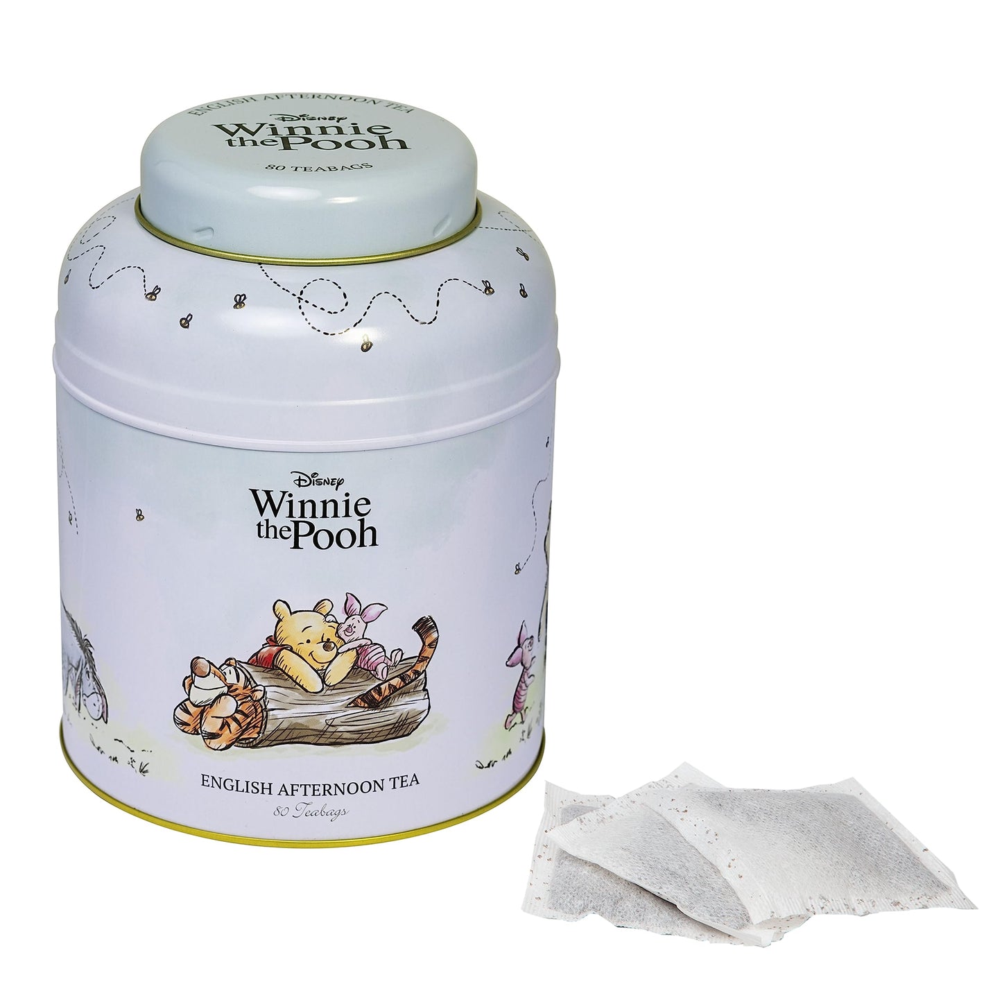 New English Teas Winnie the Pooh & Friends Tea Caddy with 80 English Breakfast Teabags