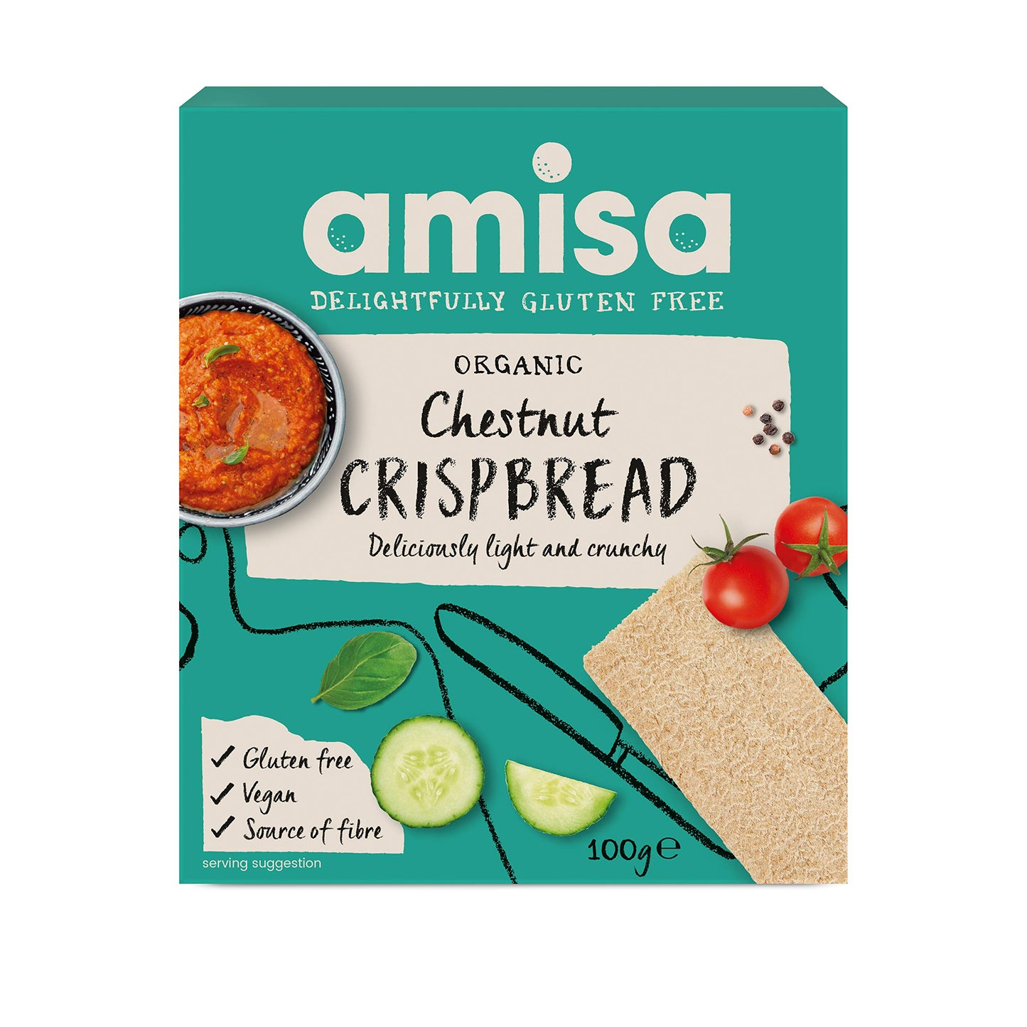 Amisa Organic Gluten Free Chestnut Crispbread 100g