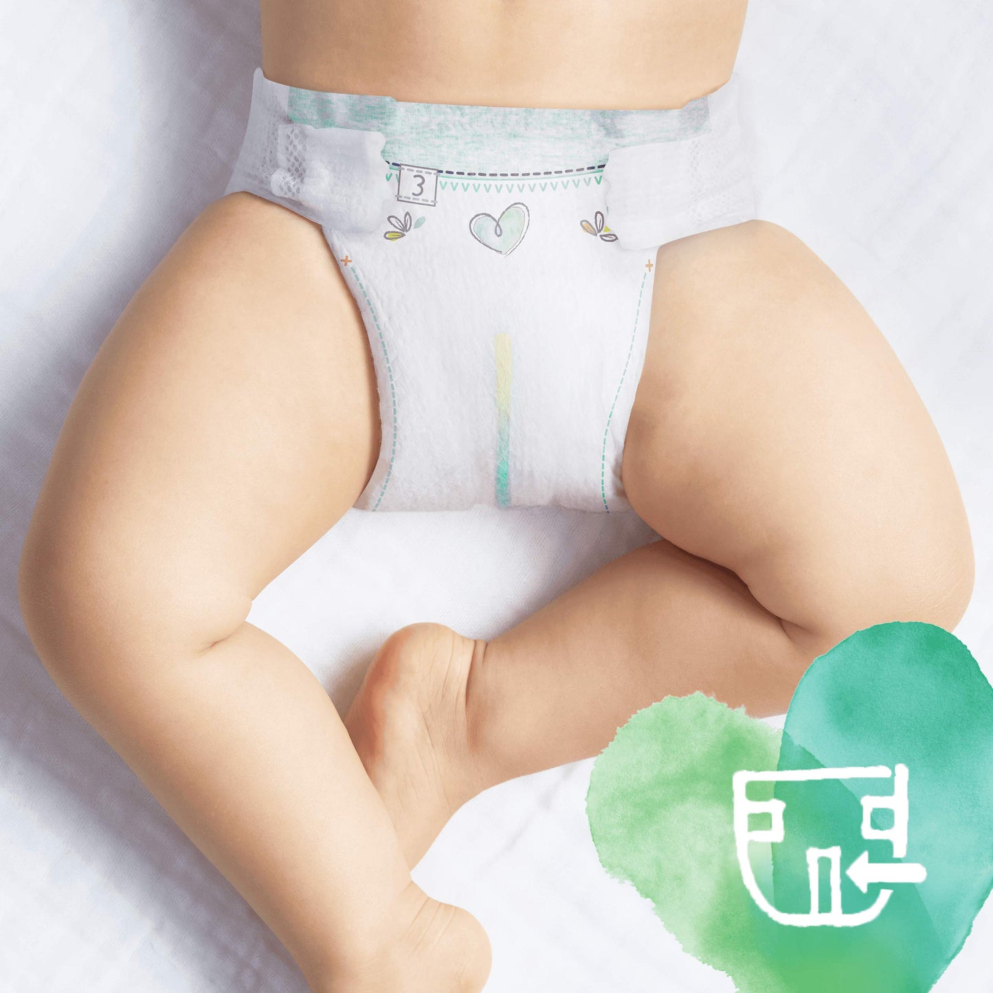 Pampers Pur Taille Protection 4 Couches, 9-14Kg,28.0 Pièces