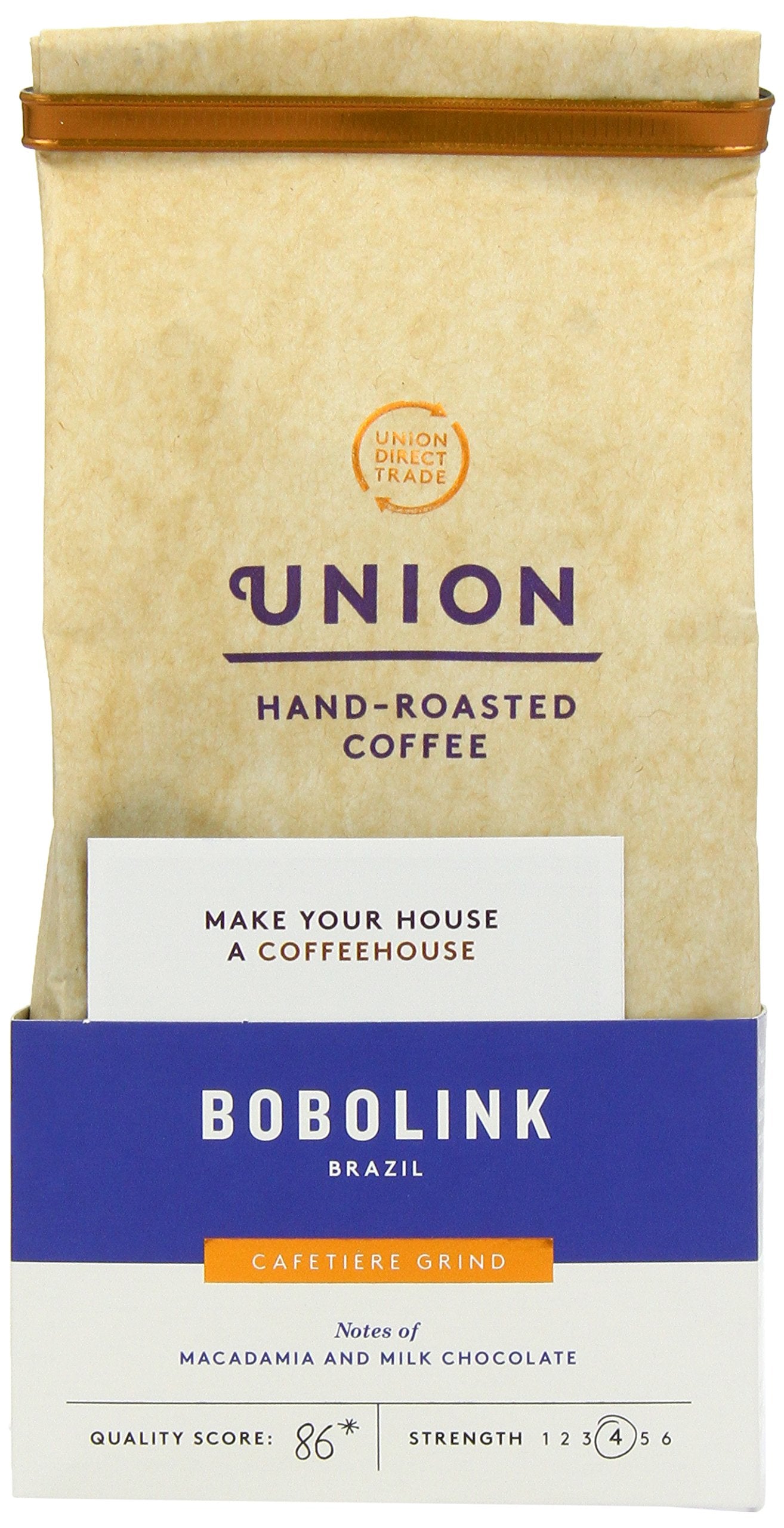 Union Hand Roasted Coffee Brazil Ground Coffee, 200g