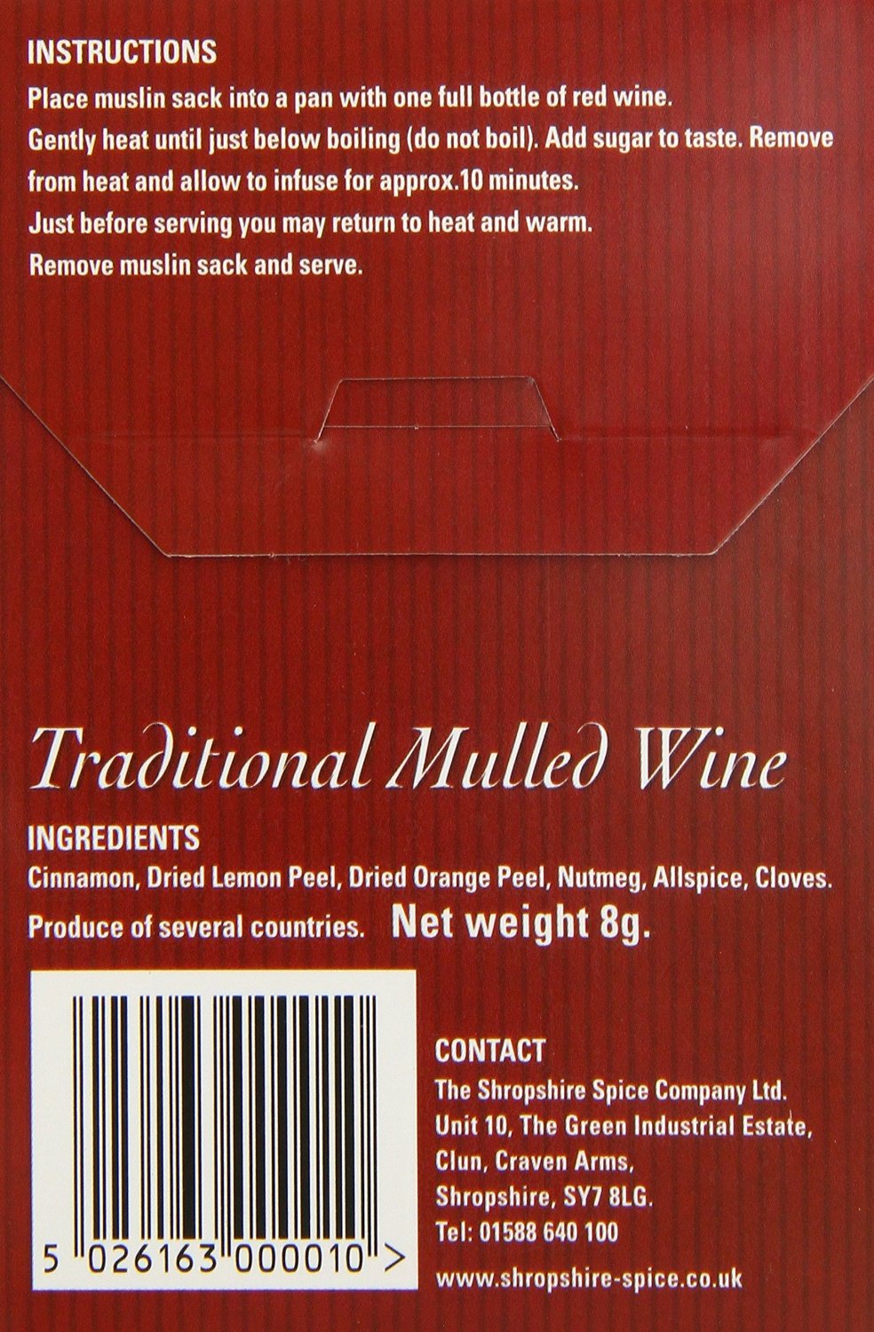 Shropshire Spice Company Shropshire Spice Mulled Wine Spice Mix (8g)