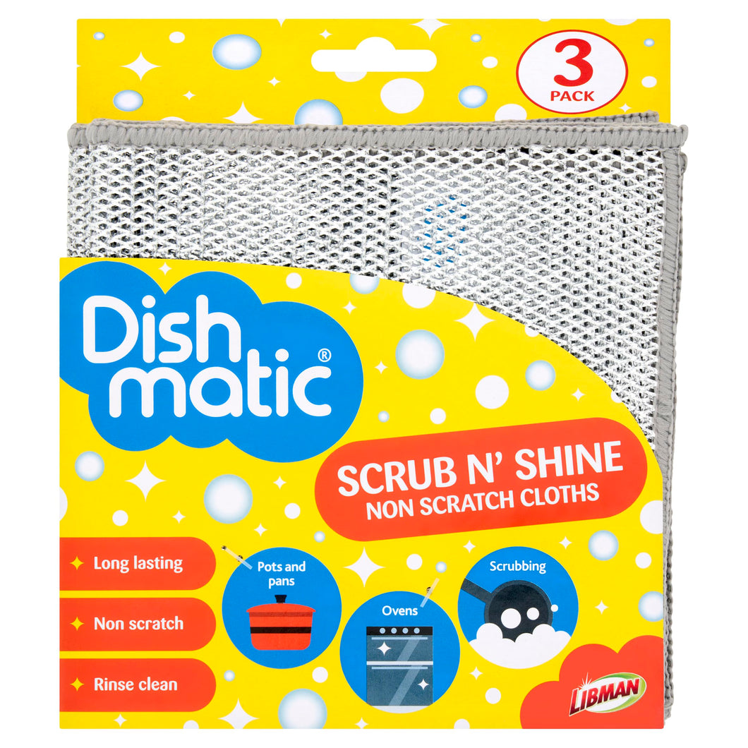 Dishmatic Scrub N' Shine Cloths 3pk