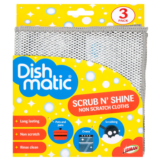 Dishmatic Scrub N' Shine Cloths 3pk