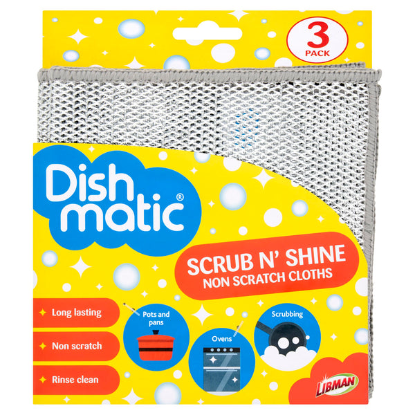 Dishmatic Scrub N' Shine Cloths 3pk