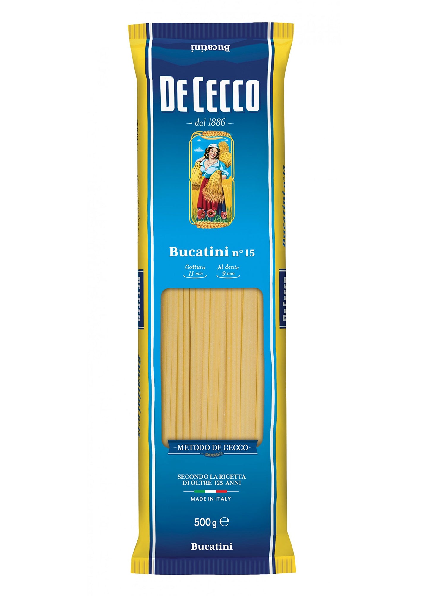 5X De Cecco Bucatini No. 15 Italian Pasta 500g