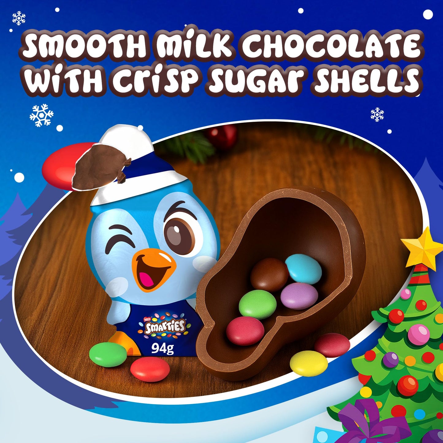 Smarties Milk Chocolate Christmas Penguin 94g | Christmas | Pack of 1