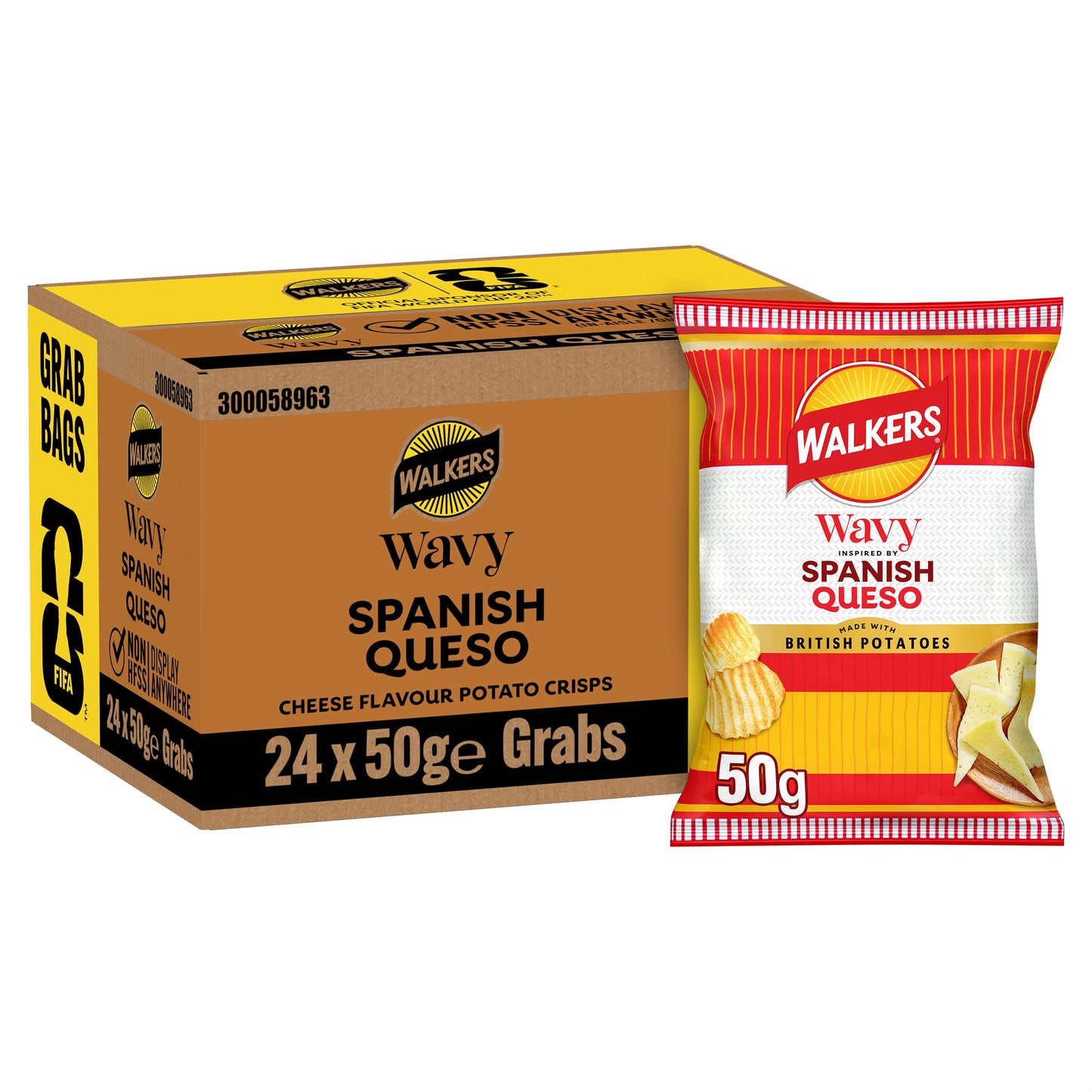 Walkers Wavy Spanish Queso Cheese Sharing Crisps 150g