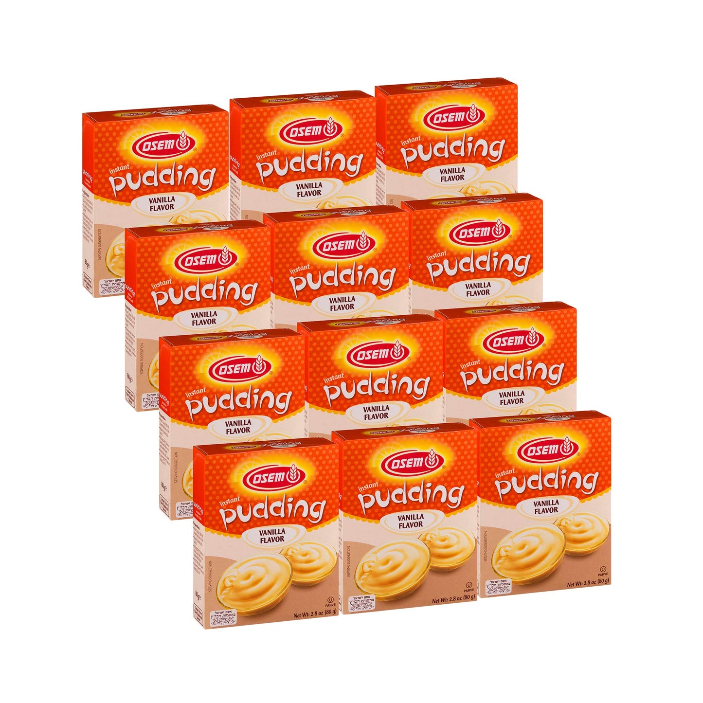 Osem Instant Pudding Vanilla Flavour - Trans Fat Free, 80 g (Pack of 12)