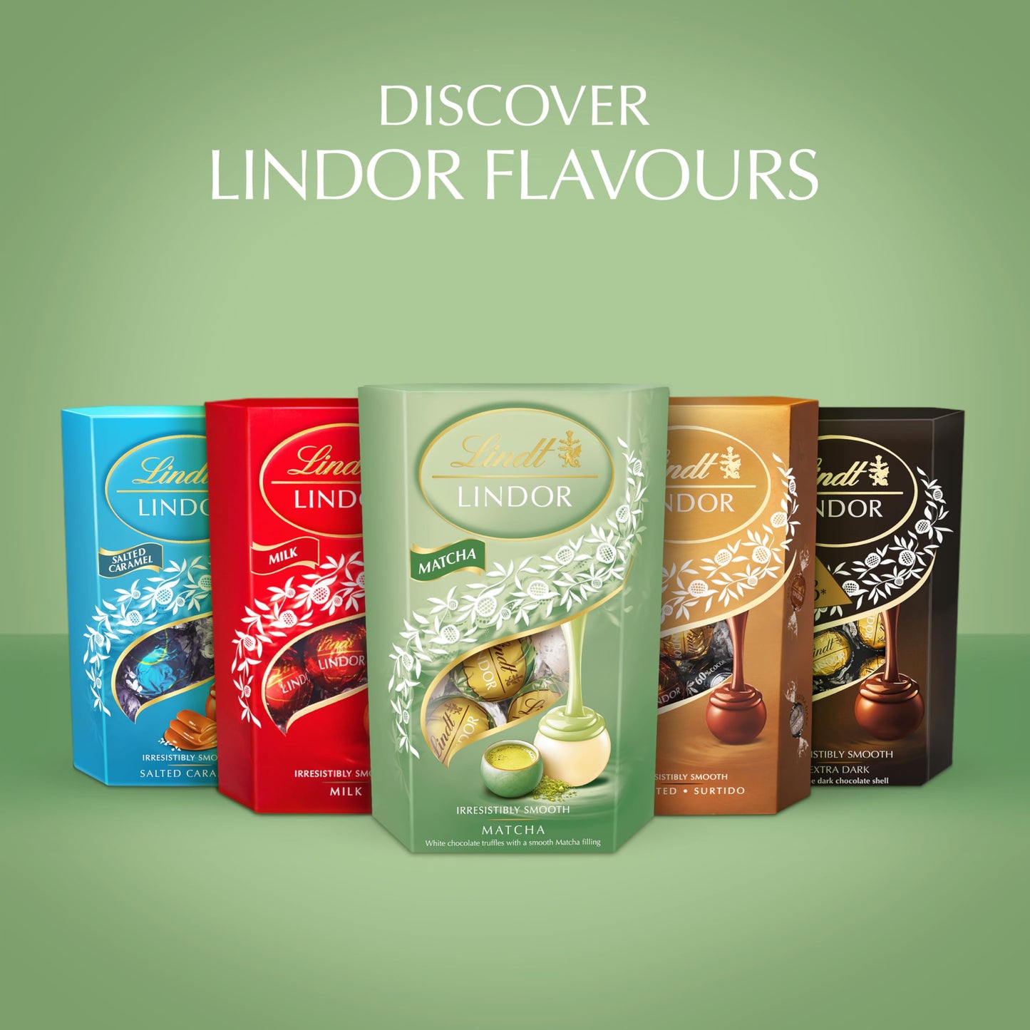 Lindt Lindor Matcha Chocolate Truffles – 200g Box (Approx. 16 Balls) – Smooth Filling – Gift, Birthday, Congratulations Treat