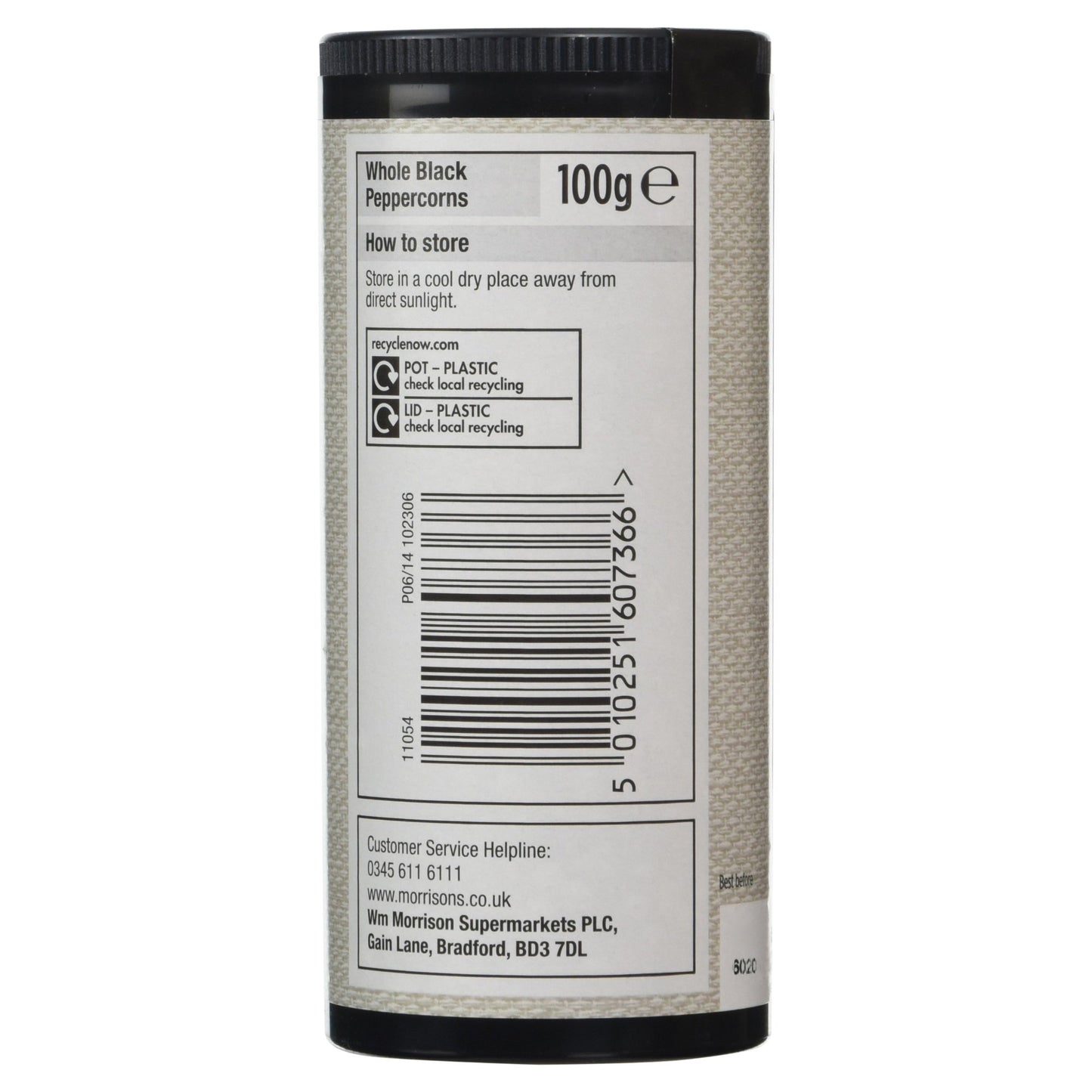 Morrisons Whole Black Pepper, 100g