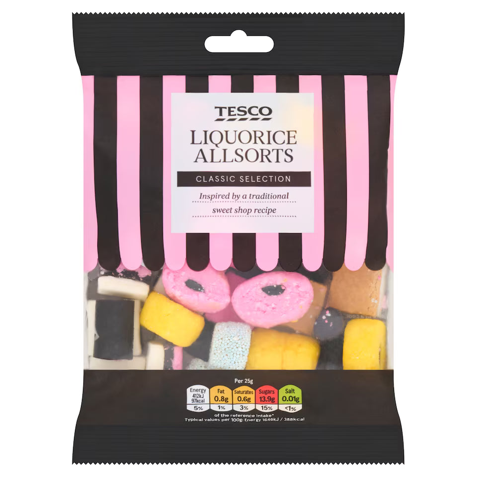 Tesco Liquorice Allsorts Sweets, 250g