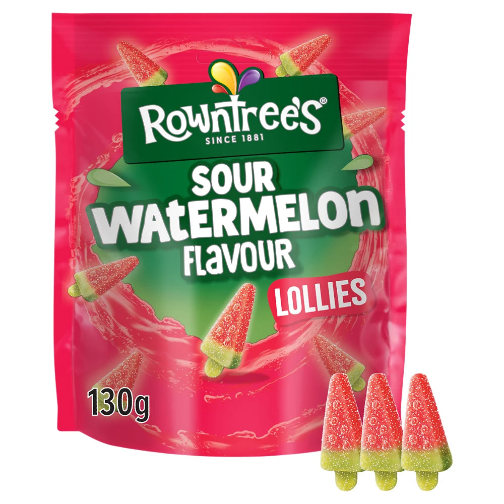 Rowntree's Rowntree's Lollies Sour Watermelon Flavour Sweets Sharing Bag 130g
