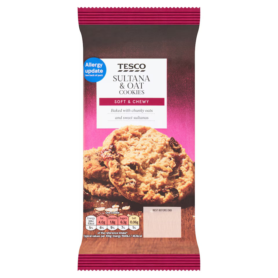Tesco Sultana & Oat Cookies, 200g