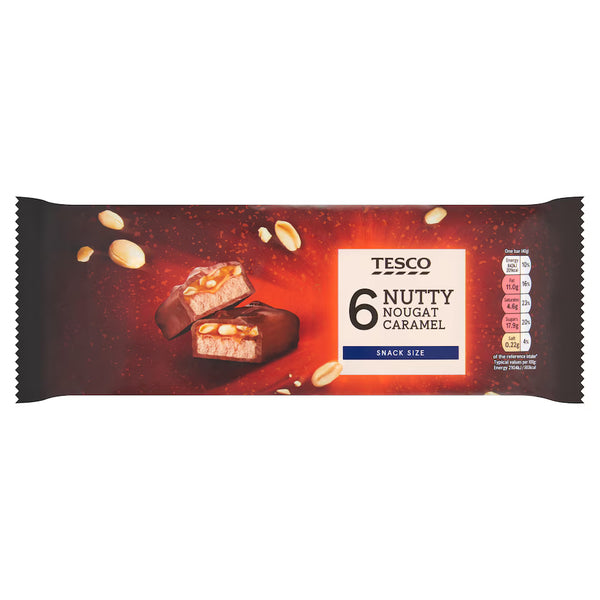 Tesco 6 Nutty Nougat Caramel Chocolate Bars, 40g