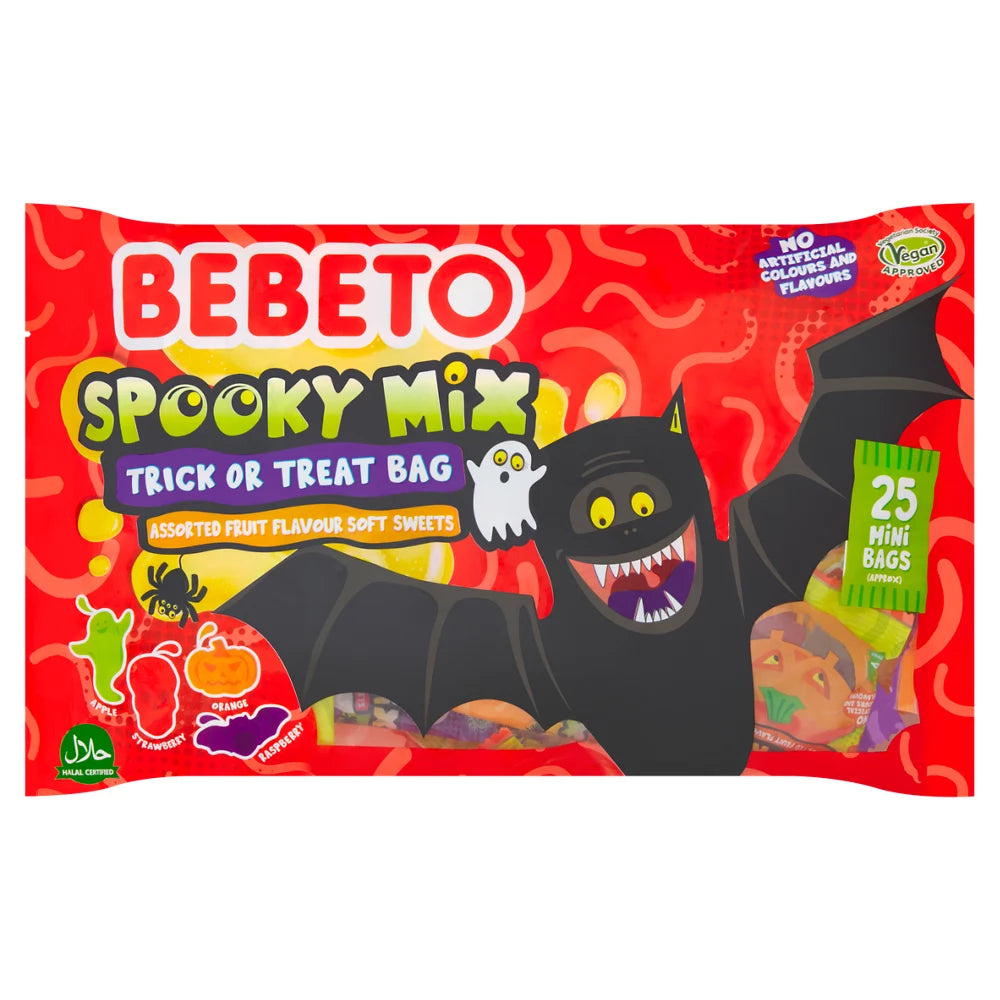 Bebeto 25 Spooky Mix Trick or Treat Bag Assorted Mini Bags 375g