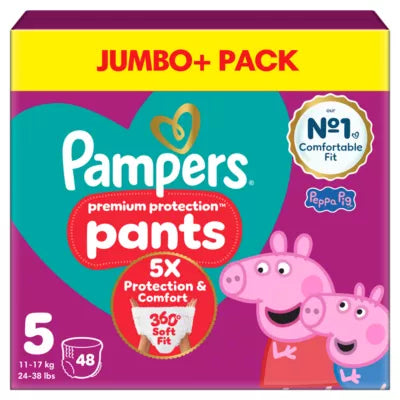 Pampers Premium Protection Nappy Pants - Size 5, 48 Pack