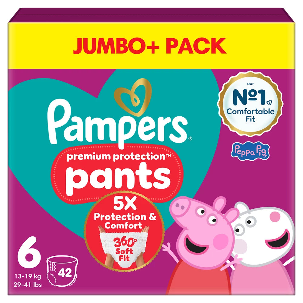 Pampers Premium Protection Pants Size 6, 42 Nappies,PeppaPig