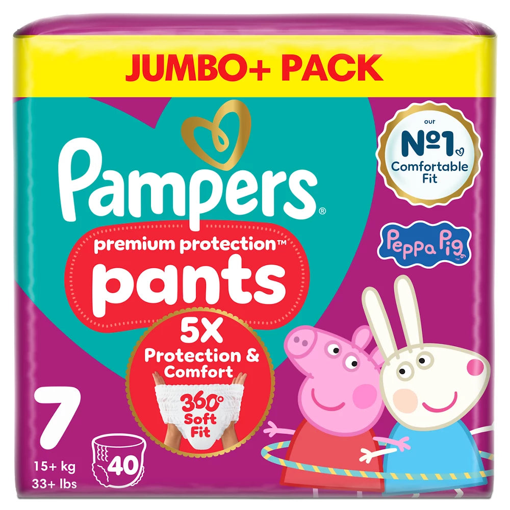 Pampers Premium Protection Pants Size 7, 40 Nappies,PeppaPig