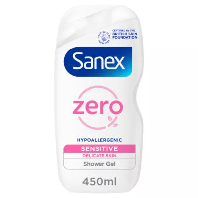 Sanex Zero% Hypoallergenic Sensitive Shower Gel, 450ml