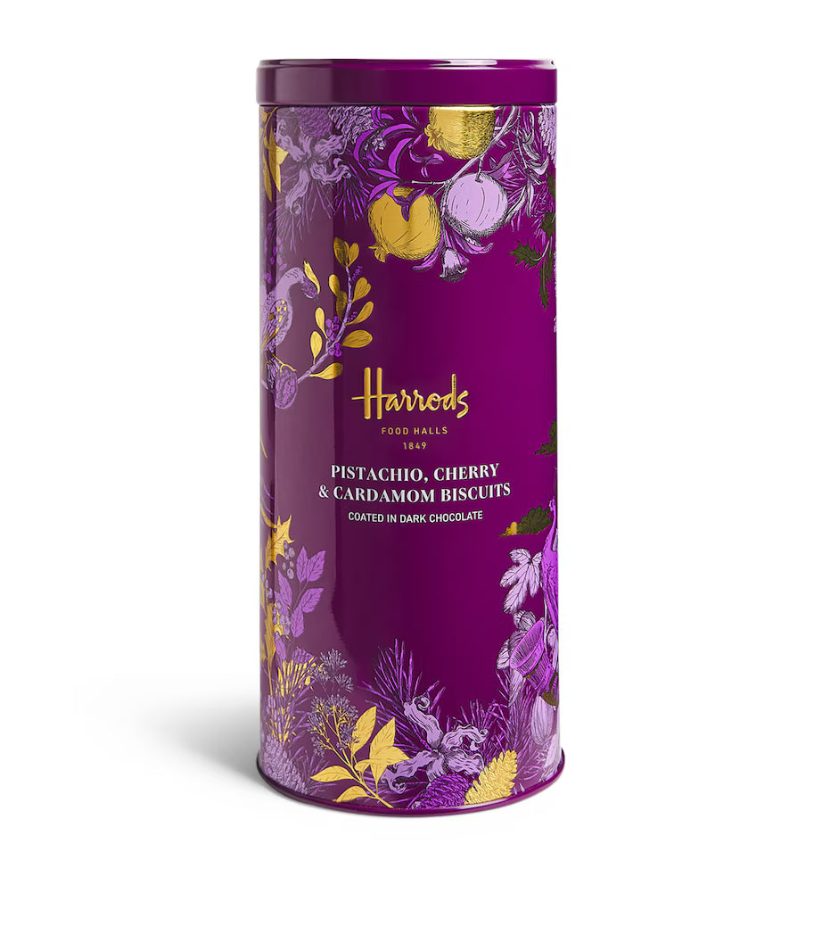 Harrods Chocolate Coated Pistachio, Cherry and Cardamom Biscuits (200g)
