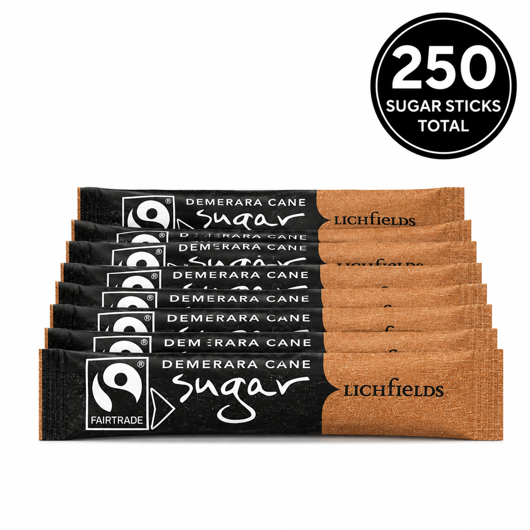 Lichfields Fairtrade Demerara Cane Sugar Sticks (Pack of 250)