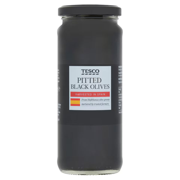 Tesco Pitted Black Olives, 330g